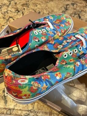 Vans Low-Top Sneakers - Blue, Green, Red Multi-Color Pixel Print